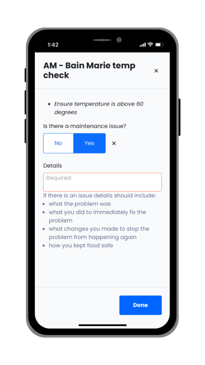 Maintainence Issue iPhone