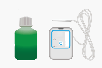 Glycol bottle with probe and logger