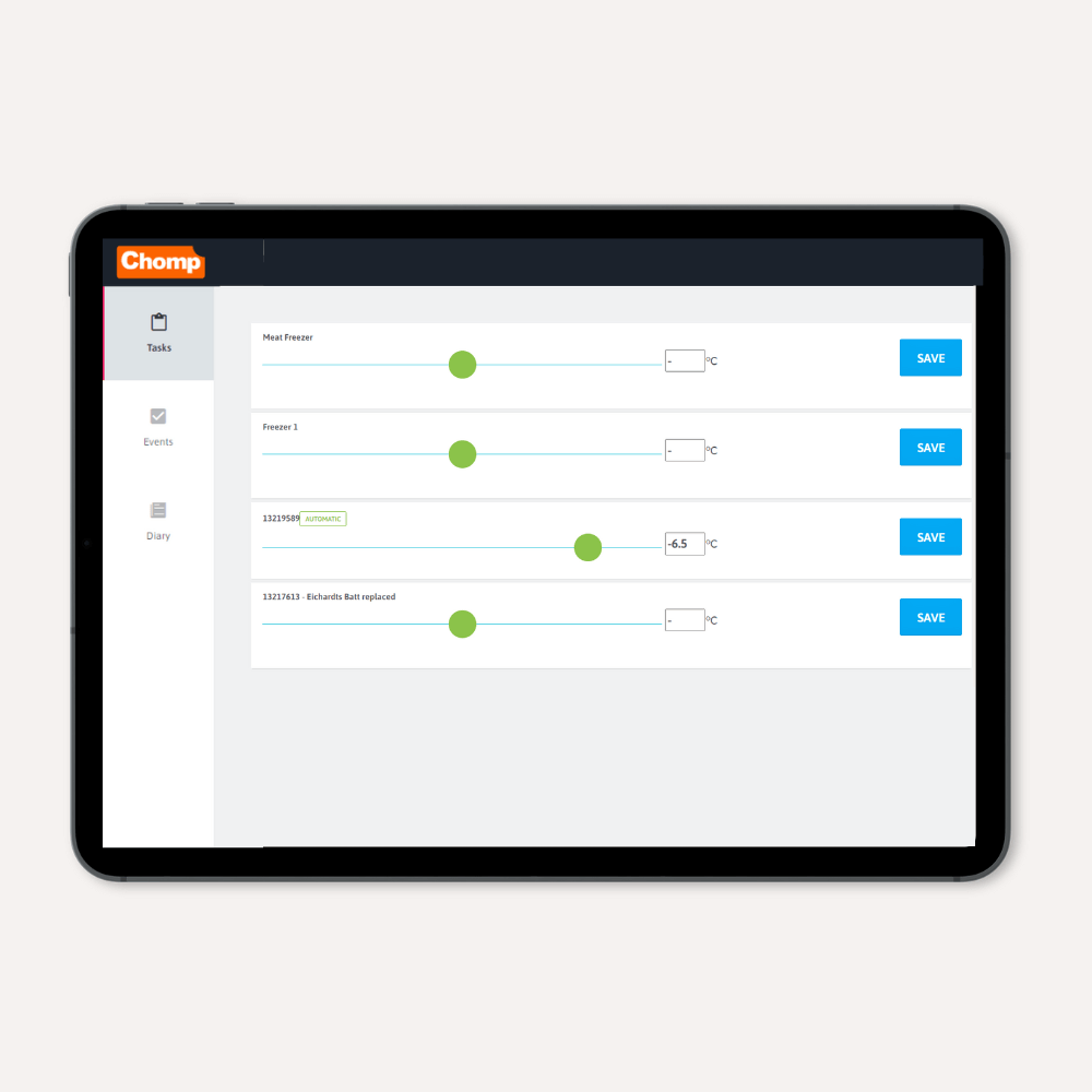 Chomp Logger App on iPad