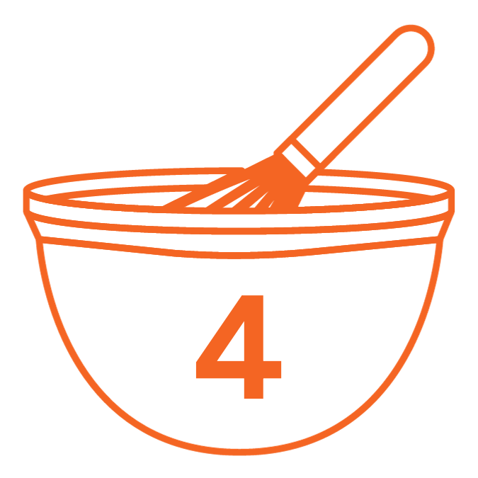 Four step mixing bowl icons 4
