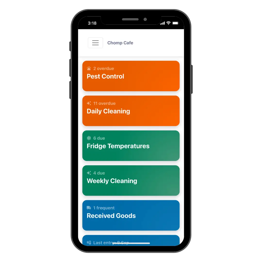 Chomp App on a mobile phone Chomp App on a mobile phone