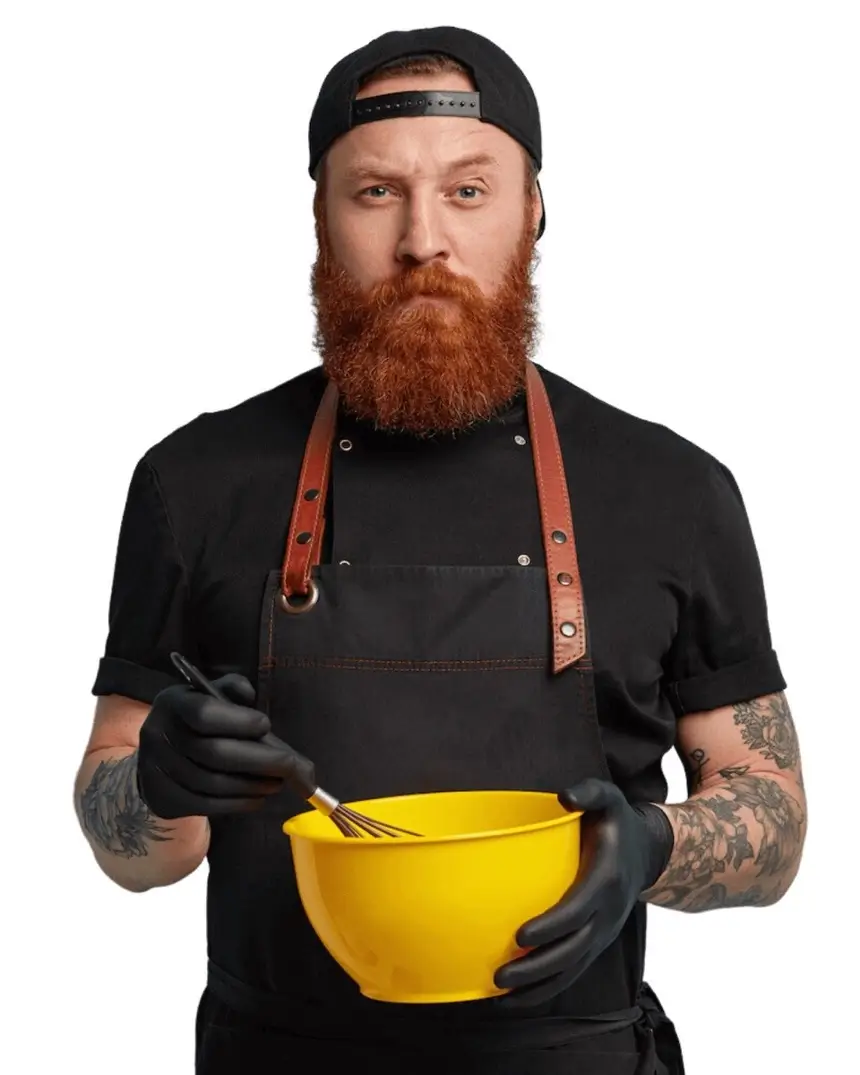 chef with beard and mixing bowl -fixed width