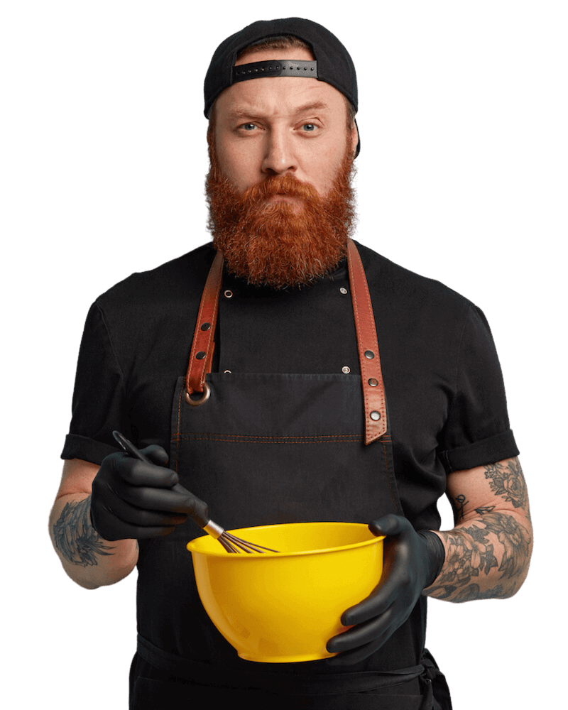 chef with beard and mixing bowl sml